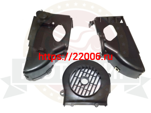 Кожух охлаждения цилиндра 4х такт. в сборе GY6-50/60/80, FT50QT-4A (+кожух крыльчатки 91832) Кожух охлаждения цилиндра 4х такт. в сборе GY6-50/60/80, FT50QT-4A (+кожух крыльчатки 91832)