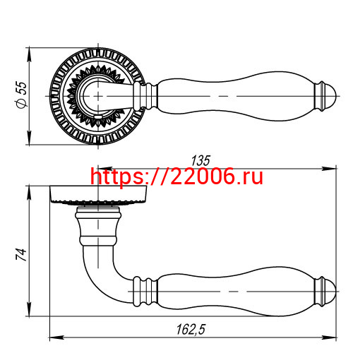 Ручка Armadillo (Армадилло) раздельная R.CL55.Silvia (Silvia CL1) ABL-18/WP-109 темная медь/бел.фарфор фото 4 Ручка Armadillo (Армадилло) раздельная R.CL55.Silvia (Silvia CL1) ABL-18/WP-109 темная медь/бел.фарфор фото 4