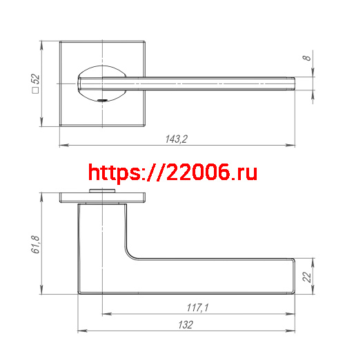 Ручка Punto (Пунто) раздельная K.ARC.Q52.MAIN SSG-39 сатин.золото фото 2 Ручка Punto (Пунто) раздельная K.ARC.Q52.MAIN SSG-39 сатин.золото фото 2