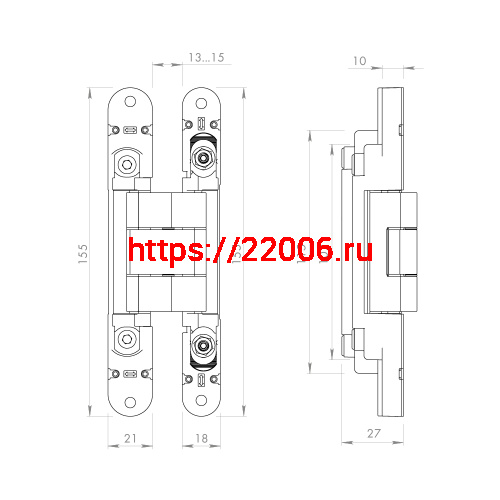 Петля Armadillo (Армадилло) скрытой установки U3D2400.VPG SC мат. хром TECH фото 4 Петля Armadillo (Армадилло) скрытой установки U3D2400.VPG SC мат. хром TECH фото 4