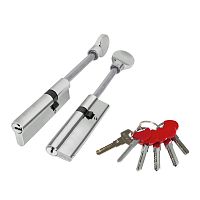 Цилиндровый Fuaro (Фуаро) механизм (D-PRO507-8/100) D-PRO5007-8Tang100(65+10+25) CP хром 5+1Key со штоком перекод.