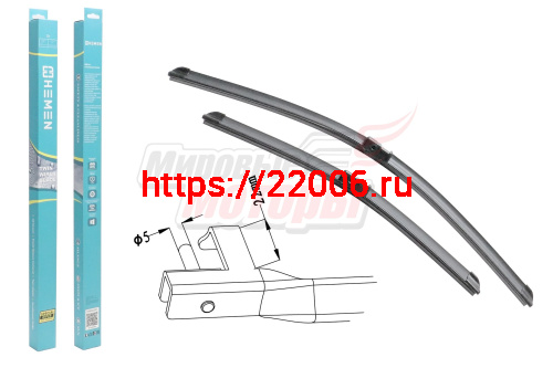 Щётки стеклоочистителя комплект 2шт. HEMEN 425/600 мм (HP60425C)