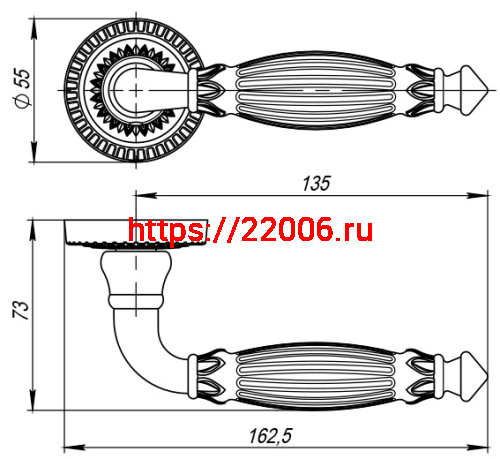 Ручка Armadillo (Армадилло) раздельная R.CL55.Bella (Bella CL2) OB-13 античная бронза фото 5 Ручка Armadillo (Армадилло) раздельная R.CL55.Bella (Bella CL2) OB-13 античная бронза фото 5