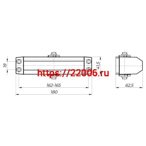 Доводчик Ajax (Аякс) дверной DCTR80-140 (TDR-140) 80-140кг AL алюминий фото 3 Доводчик Ajax (Аякс) дверной DCTR80-140 (TDR-140) 80-140кг AL алюминий фото 3