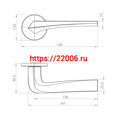 Ручка Ajax (Аякс) раздельная R.JSR51.ROCKET CP-8 хром фото 2 Ручка Ajax (Аякс) раздельная R.JSR51.ROCKET CP-8 хром фото 2