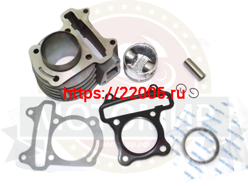 Цилиндр в сборе с поршнем 4-х такт. скутер (80см3 ) Тюнинг 47,00 мм (под шпильки 50 см3) фото 3