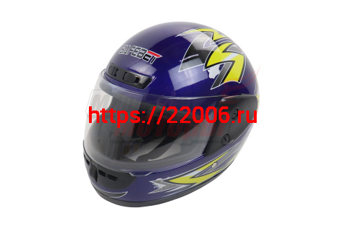 Шлем SAFEBET HF-101 синий глянцевый Q42 "S,M,L,XL,XXL" (интеграл)