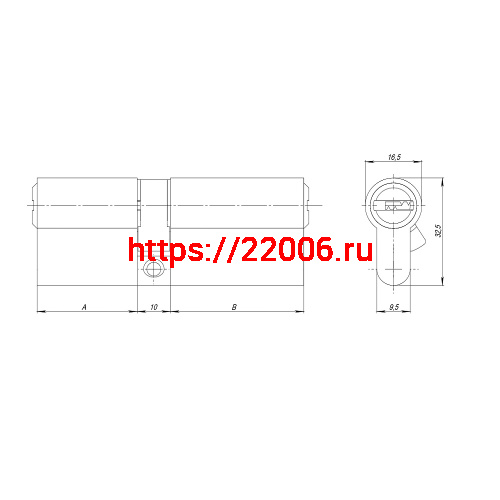 Цилиндровый Ajax (Аякс) механизм (AZ200/80) AZ2000Key80 (35+10+35) CP хром фото 3
