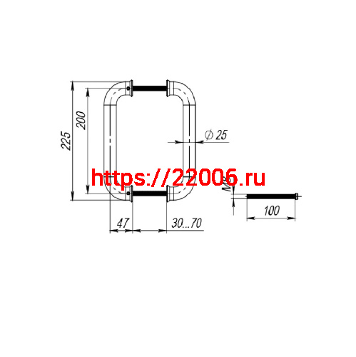 Ручка-скоба Fuaro (Фуаро) PULL.PH25/200.21 INOX 201 (PH-21-25/200-INOX) фото 2 Ручка-скоба Fuaro (Фуаро) PULL.PH25/200.21 INOX 201 (PH-21-25/200-INOX) фото 2