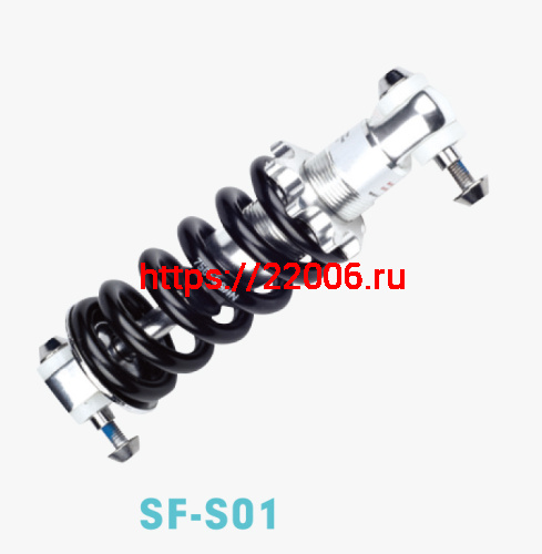 Амортизатор Вело задний 160mm, пружинный 750LBS/in,регулировки:P,пружина 24х24mm (SHUNFENG SF-S01)