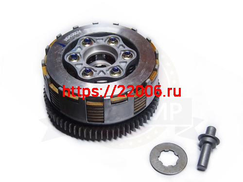 Барабан сцепления CB250 см3 Zongshen ZS 170MM-2 в сборе (8 паз+8 полупаз) 6 болт 7 диск (100103318)