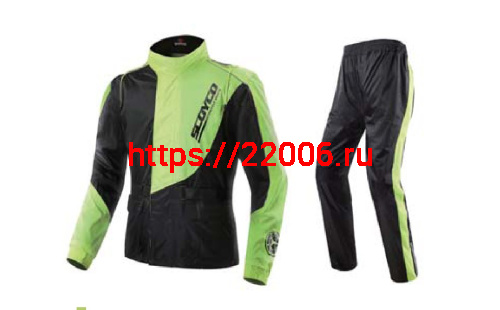 Дождевик SCOYCO RC01 черно-зеленый, р-р M Дождевик SCOYCO RC01 черно-зеленый, р-р M