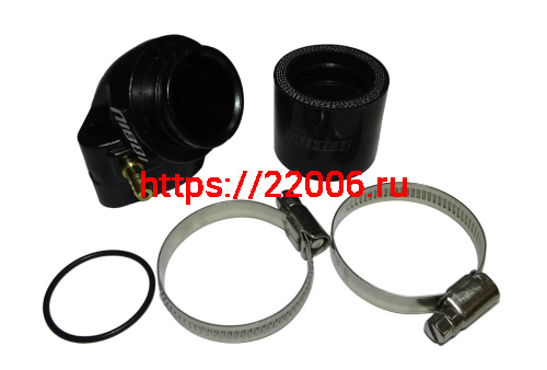 Патрубок карбюратора (впускной) 27 мм, QG-GY6QGZJ, для карб. GY6 + переходник 32 мм