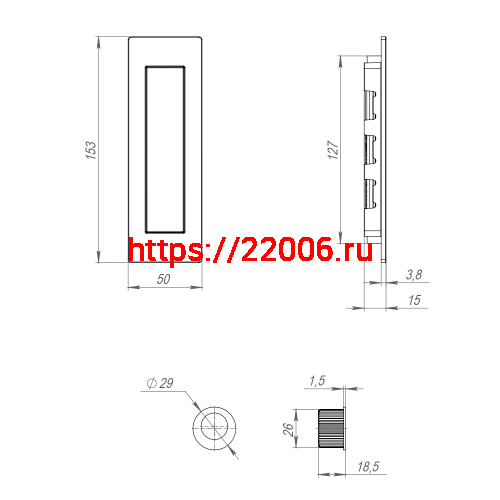 Ручка Armadillo (Армадилло) для раздвижных дверей SH.URB153.010 (SH010 URB) АВ-7 бронза фото 4 Ручка Armadillo (Армадилло) для раздвижных дверей SH.URB153.010 (SH010 URB) АВ-7 бронза фото 4