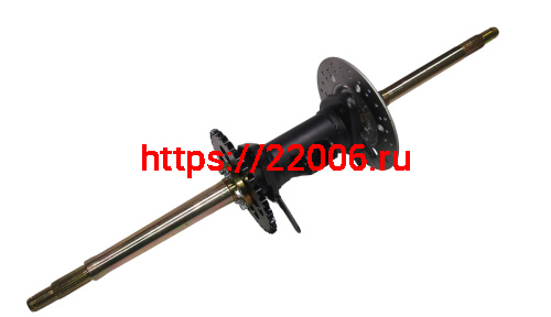 Ось задняя (810мм*М20*1,5мм)  ATV  TUNGUS 250 в сборе  (корпус поднипника, диск тормоза, звезда)