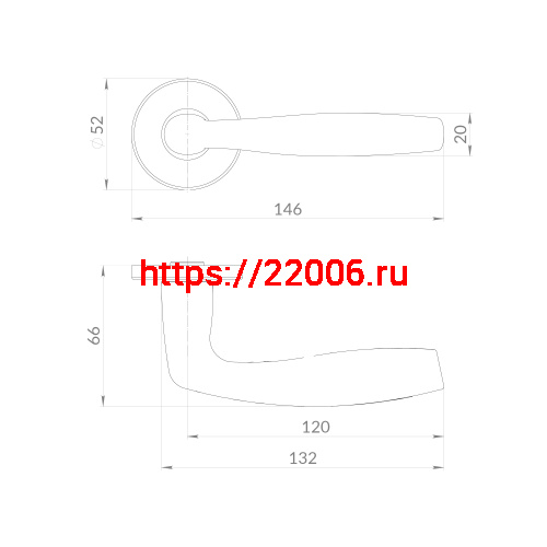 Ручка Punto (Пунто) раздельная R.EST.R52.ROUND SSC-16 сатинированный хром фото 2 Ручка Punto (Пунто) раздельная R.EST.R52.ROUND SSC-16 сатинированный хром фото 2
