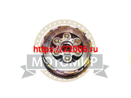 Барабан сцепления CG200/250 166FMM TTR в сборе (8 пазов+8 полупазов) 6 болт 7 диск 73Т