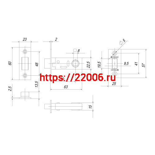 Защелка Fuaro (Фуаро) врезная MAGNM12-50-25 (M12-50-25) CP хром фото 3 Защелка Fuaro (Фуаро) врезная MAGNM12-50-25 (M12-50-25) CP хром фото 3