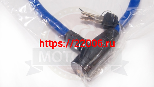 Замок для велосипеда с ключом тросовый 10х650мм, два ключа, противоугонный (86109) фото 2