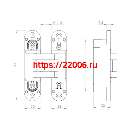Петля Armadillo (Армадилло) скрытой установки U3D5000.VPG WH белый TECH фото 4 Петля Armadillo (Армадилло) скрытой установки U3D5000.VPG WH белый TECH фото 4