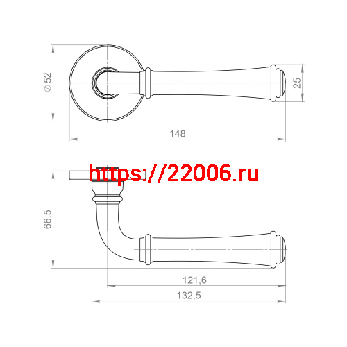 Ручка Ajax (Аякс) раздельная R.JSR51.LAURA CP-8 хром фото 2 Ручка Ajax (Аякс) раздельная R.JSR51.LAURA CP-8 хром фото 2