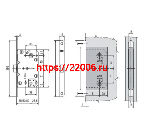 B06102.50.34.567 AGB (АГБ) Защелка врезная WC (мат. хр.) с отв. пл. B02402.05.34 MEDIANA POLARIS фото 4 B06102.50.34.567 AGB (АГБ) Защелка врезная WC (мат. хр.) с отв. пл. B02402.05.34 MEDIANA POLARIS фото 4