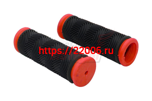 Ручки руля вело 90мм (пара) чёрно-красные Ручки руля вело 90мм (пара) чёрно-красные