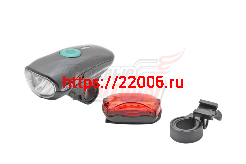 Фара вело передняя (бат.) (4 диод.) JY-822С +задний габарит JY-004 Фара вело передняя (бат.) (4 диод.) JY-822С +задний габарит JY-004