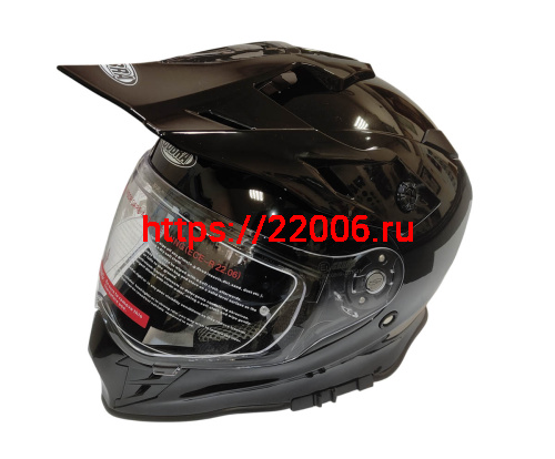 Шлем кроссовый со стеклом COBRA EC H331, белый, черный, черный-лайм, резмер S