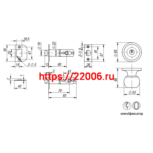 Ручка Punto (Пунто) защелка DK672 MAB-ET (6072 MAB-E) (кл./фик.) мат. бронза фото 3 Ручка Punto (Пунто) защелка DK672 MAB-ET (6072 MAB-E) (кл./фик.) мат. бронза фото 3