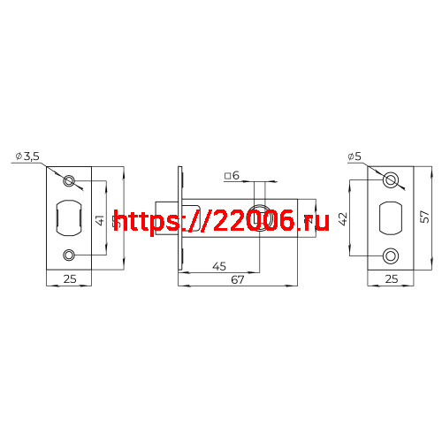 Задвижка Ajax (Аякс) врезная METDF-45 (DF-45) CP хром фото 2